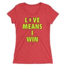 Load image into Gallery viewer, Love Means I Win - Ladies' Short Sleeve Tennis T-Shirt
