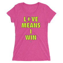 Load image into Gallery viewer, Love Means I Win - Ladies' Short Sleeve Tennis T-Shirt